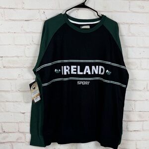 Croker Sport Ireland Crew Neck Sweatshirt Size XL NWT Green And Black